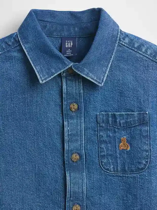 Camisas grandes de mezclilla para bebés y niños pequeños