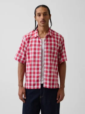 Camisas holgadas de lino y algodón con dobladillo recto