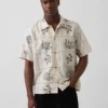 Camisas holgadas de lino y algodón con dobladillo recto