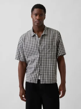 Camisas holgadas de lino y algodón con dobladillo recto