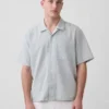 Camisas holgadas de lino y algodón con dobladillo recto