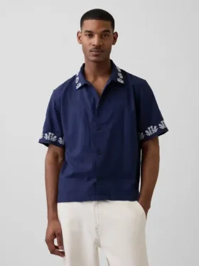 Camisas holgadas de lino y algodón con dobladillo recto