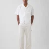 Camisas holgadas de lino y algodón con dobladillo recto