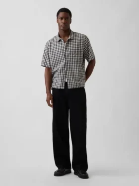 Camisas holgadas de lino y algodón con dobladillo recto
