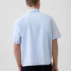 Camisas holgadas de lino y algodón con dobladillo recto