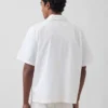 Camisas holgadas de lino y algodón con dobladillo recto