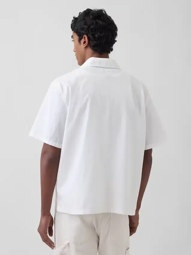 Camisas holgadas de lino y algodón con dobladillo recto