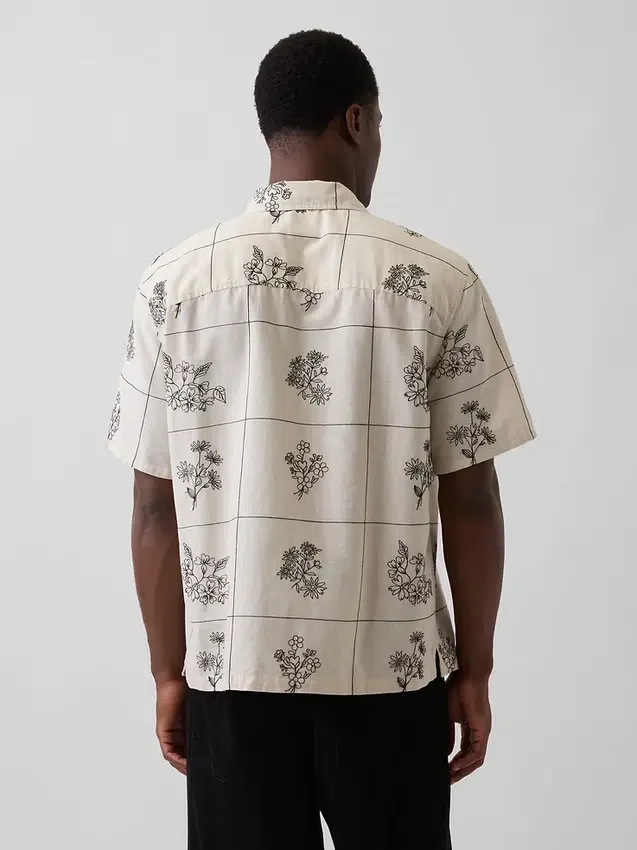 Camisas holgadas de lino y algodón con dobladillo recto