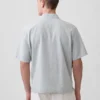 Camisas holgadas de lino y algodón con dobladillo recto