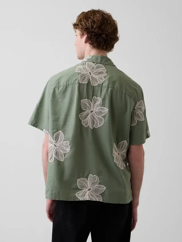 Camisas holgadas de lino y algodón con dobladillo recto