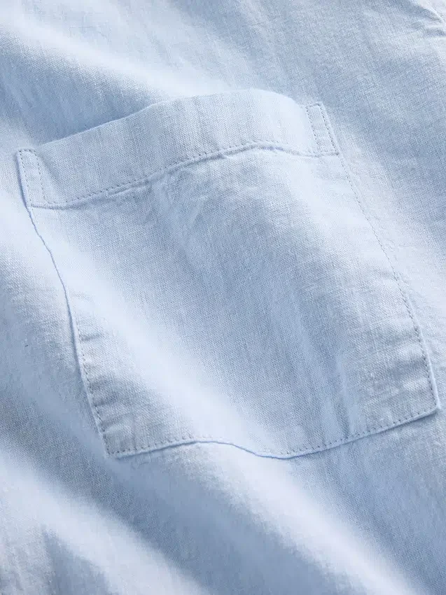 Camisas holgadas de lino y algodón con dobladillo recto