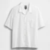 Camisas holgadas de lino y algodón con dobladillo recto