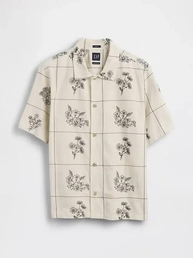 Camisas holgadas de lino y algodón con dobladillo recto
