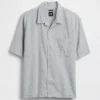 Camisas holgadas de lino y algodón con dobladillo recto