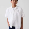 Camisas holgadas de lino y algodón para niños