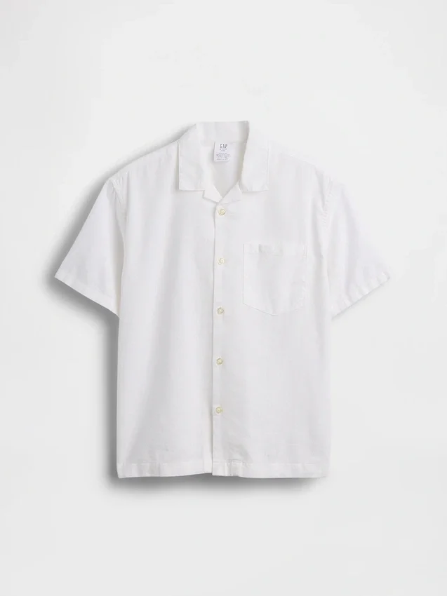 Camisas holgadas de lino y algodón para niños