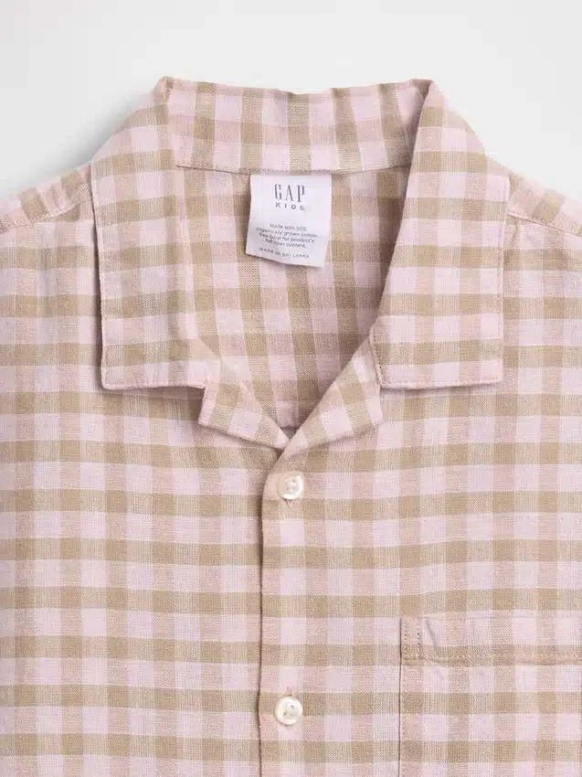 Camisas holgadas de lino y algodón para niños