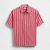 Camisas infantiles de popelín de algodón orgánico con rayas y corte holgado
