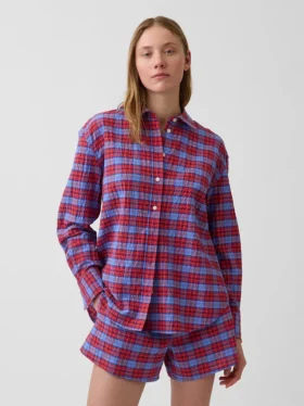 Camisas oversize a cuadros de seersucker