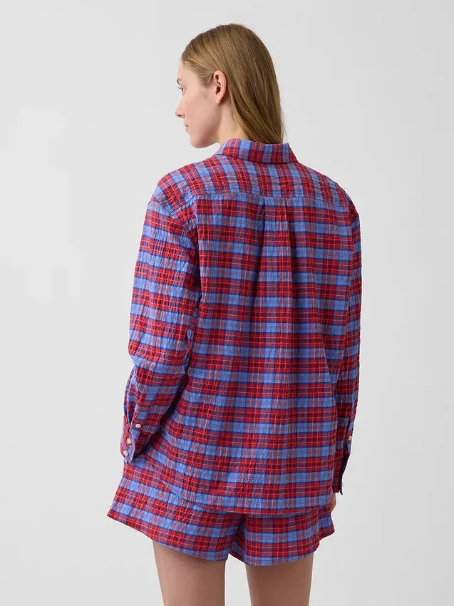 Camisas oversize a cuadros de seersucker