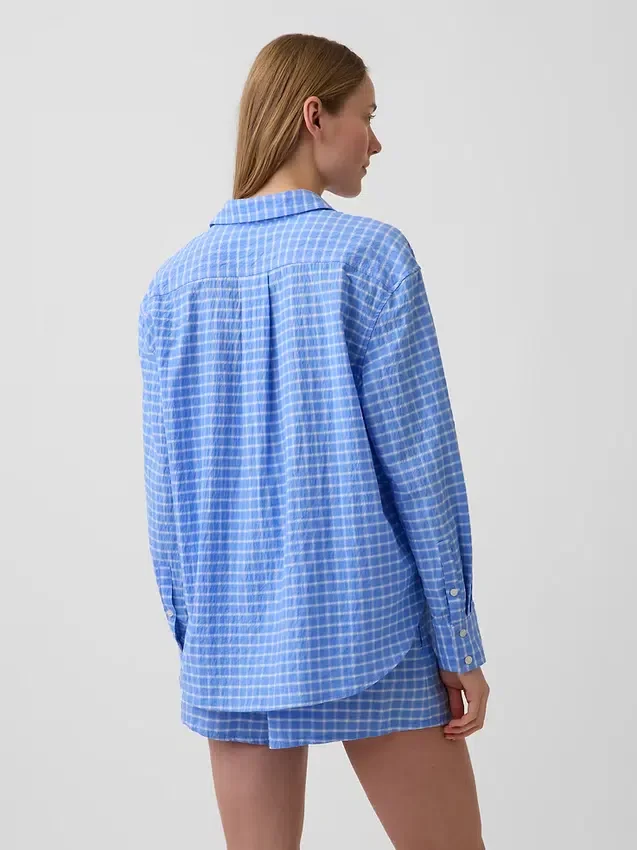 Camisas oversize a cuadros de seersucker