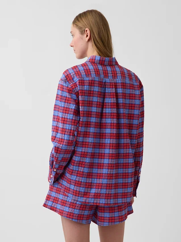 Camisas oversize a cuadros de seersucker