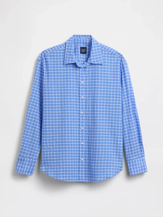 Camisas oversize a cuadros de seersucker