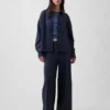 Camisas oversize de felpa francesa gruesa con botones en el frente