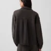Camisas oversize de felpa francesa gruesa con botones en el frente
