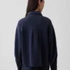 Camisas oversize de felpa francesa gruesa con botones en el frente