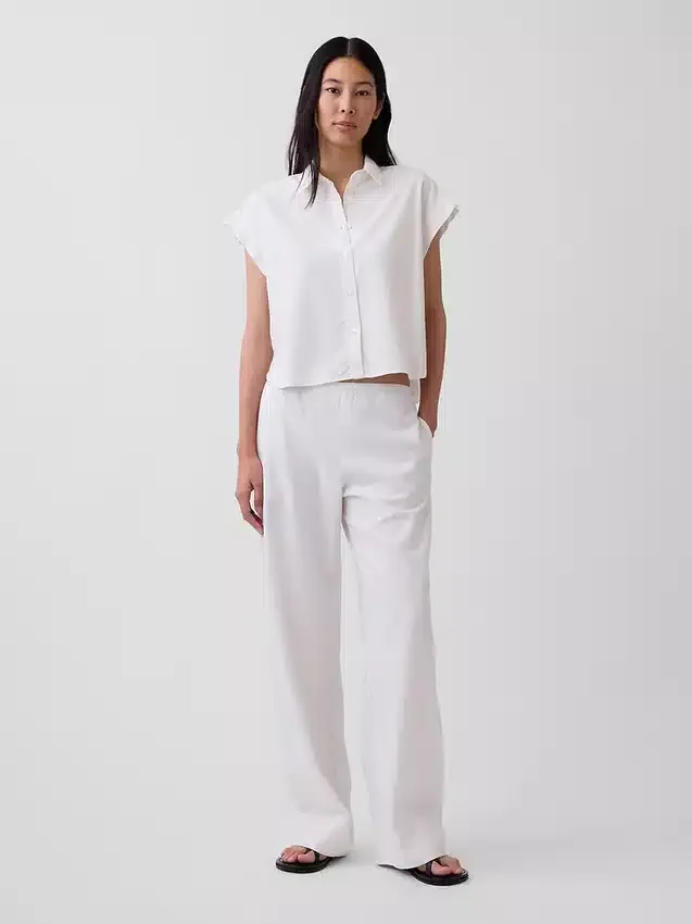 Camisas oversize de mezcla de lino