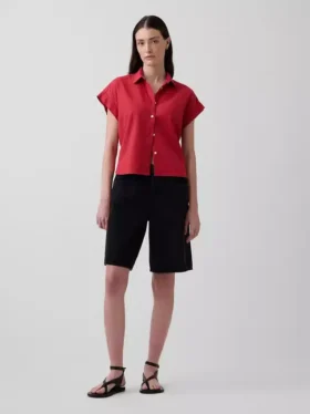 Camisas oversize de mezcla de lino