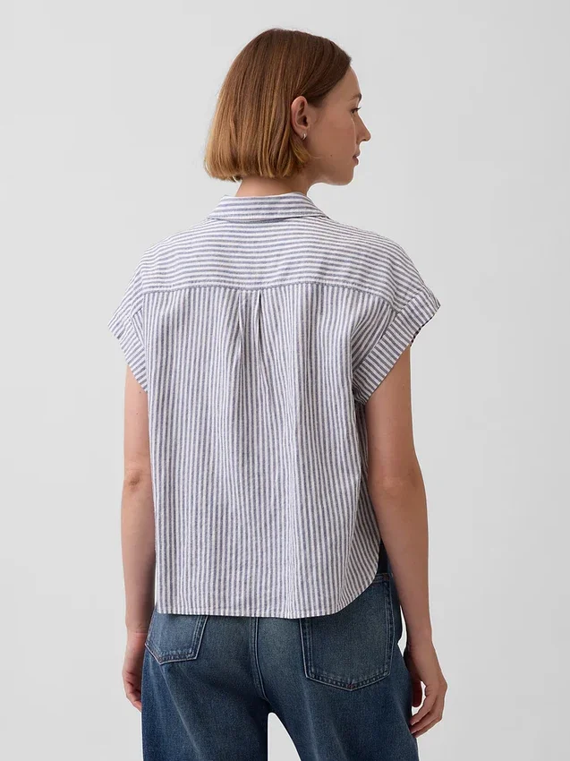 Camisas oversize de mezcla de lino