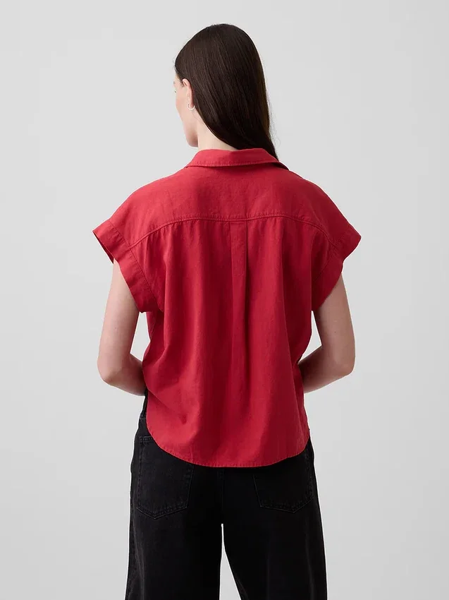 Camisas oversize de mezcla de lino