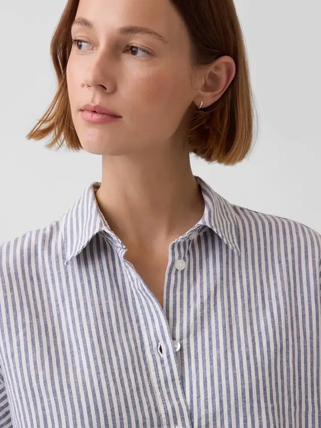 Camisas oversize de mezcla de lino