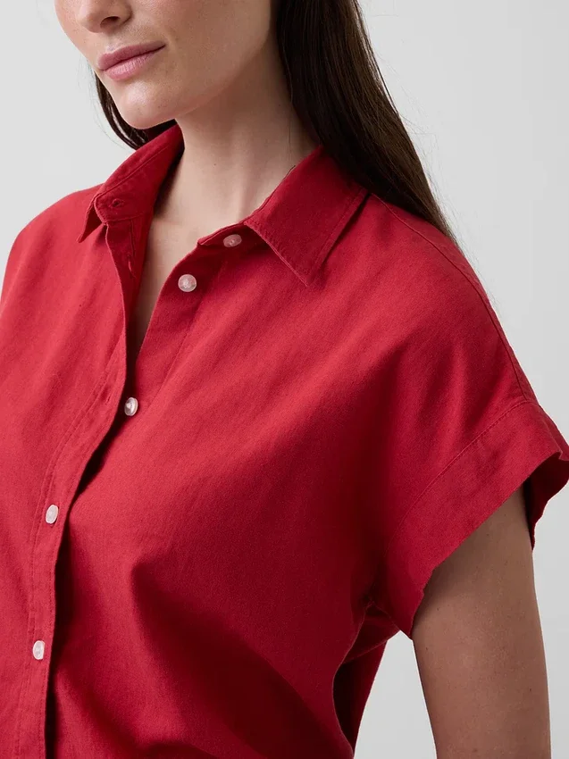 Camisas oversize de mezcla de lino