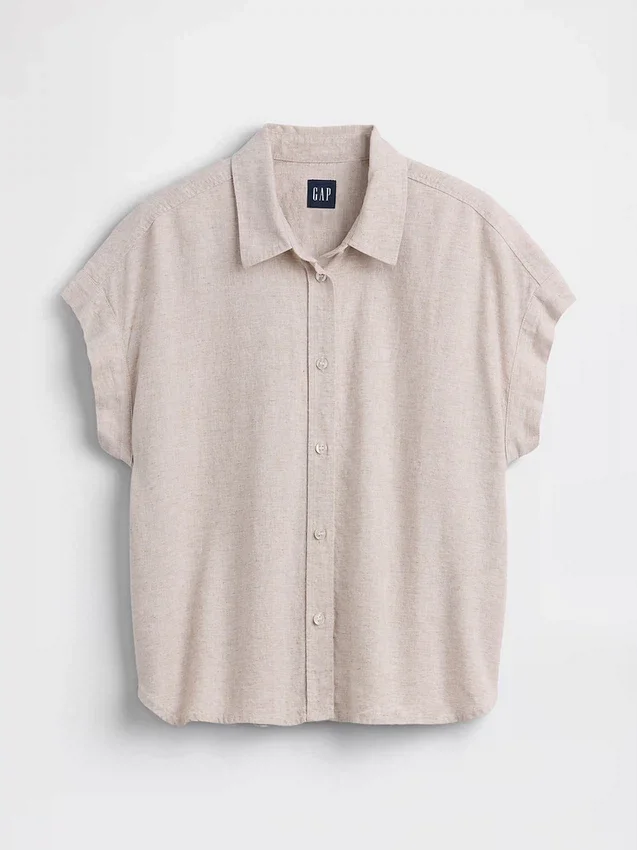 Camisas oversize de mezcla de lino