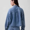 Camisas oversize de mezclilla ultrasuave con dobladillo recto y corte corto