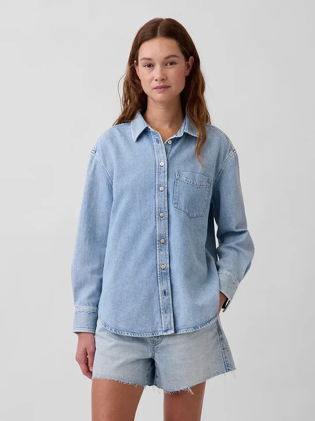 Camisas oversize de mezclilla ultrasuaves