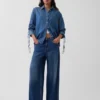 Camisas oversize de mezclilla ultrasuaves con mangas fruncidas