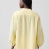 Camisas oversize sin cuello de gasa de algodón