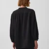 Camisas oversize sin cuello de gasa de algodón