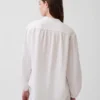 Camisas oversize sin cuello de gasa de algodón