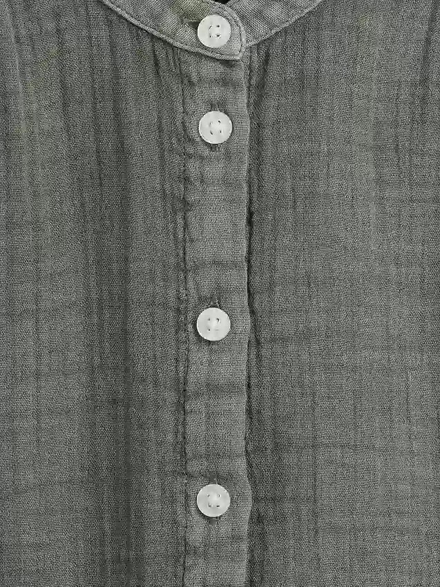 Camisas oversize sin cuello de gasa de algodón