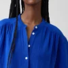 Camisas oversize sin cuello de gasa de algodón