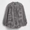 Camisas oversize sin cuello de gasa de algodón