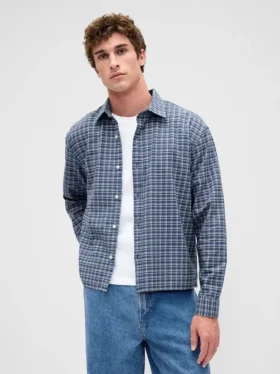 Camisas Oxford de corte relajado y largo corto con dobladillo recto