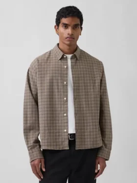 Camisas Oxford de corte relajado y largo corto con dobladillo recto
