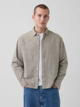 Camisas Oxford de corte relajado y largo corto con dobladillo recto