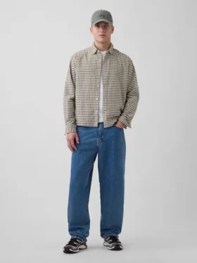 Camisas Oxford de corte relajado y largo corto con dobladillo recto